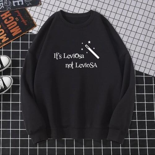 Its Leviosa Not Leviosa funny Print Hoodie Men Autumn Fleece Sweatshirt Letter Style Top Loose Casual Warm Clothes Casual Hoody