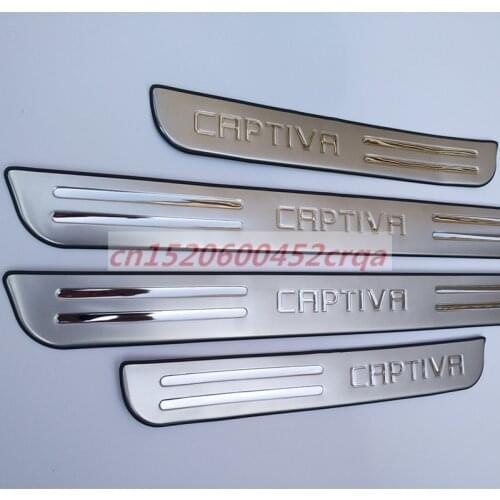 4pcs Car accessories stainless steel scuff plate door sill For Chevrolet Captiva 2008-2018