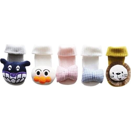 Animal socks baby girls cartoon lion/Totoro/Bow design knee high long socks for boys winter socks terry children socks Xmas