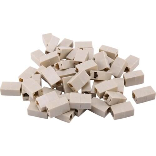 New 50Pcs Network Ethernet Lan Cable Joiner Bilateral 8 Pins Coupler Connector RJ45 Computer Network Connection Adapters
