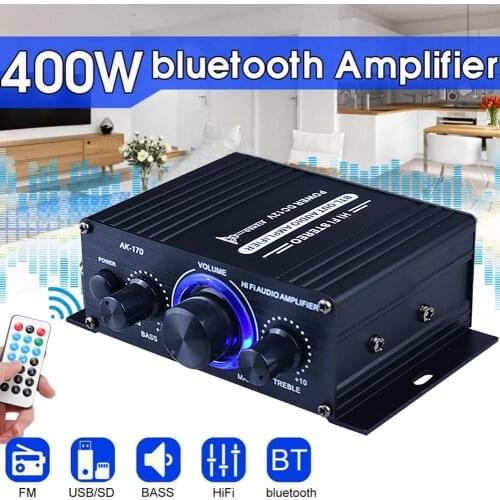 AK-170 Bluetooth-compatible HiFi Stereo Audio Power Amplifier 200W+200W with RCA Input
