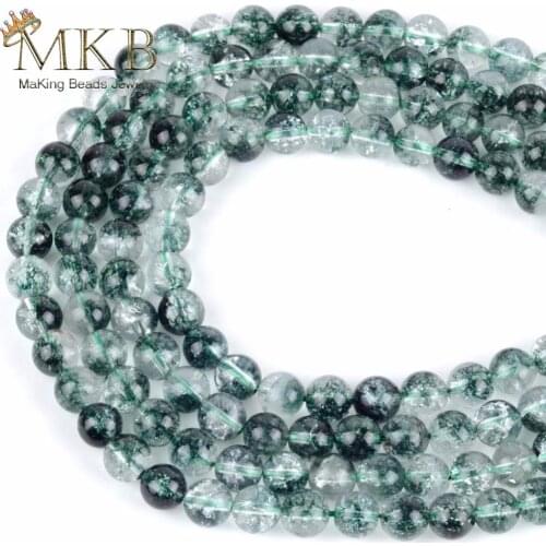 Genuine Round Green Phantom Ghost Quartz Beads 6 8 10 12mm Natural Stones Beads Diy Bracelet Necklace Jewelry Making Wholesale