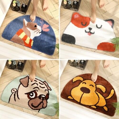 Semi-Circle Nordic Carpet Area Rugs Funny Bathroom Bedroom Floor Mats Welcome Doormat Home Decoration Cute Animal Bathroom Rug