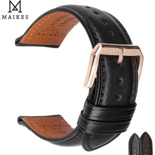 MAIKES High Quality Soft Delicate Genuine Calfskin Watch Strap 18mm 19mm 20mm 21mm 22mm 24mm Watch Band for DW Tissot Seiko