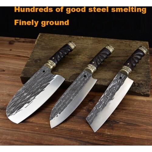 Longquan ghost hand kitchen kitchen knife 100 steel multi-purpose chopping knife ebony handle slice knife sharp chef knife set