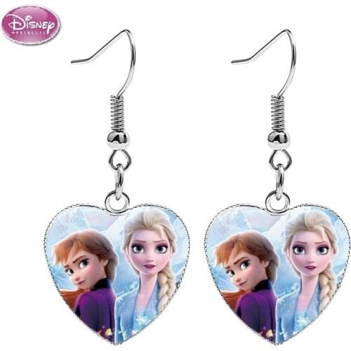 Disney Frozen 2 Earrings Childrens Cartoon Elsa Princess Anna Time Gem Girl Ear Clip Earrings Jewelry Make Up Toys For Kids