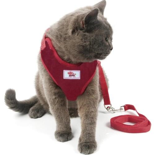 5 Sizes Small Pet Harness For Cat Puppy Dog Nylon Vest Harness Pet Outdoor Leads Dog Harness And Leash Set