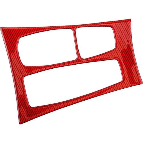 Car Interior Gear Shift Box Panel Cover Trim Red Carbon Fiber LHD Fit For BMW X5 E70 X6 E71 2008 2009 2010 2011 2012 2013