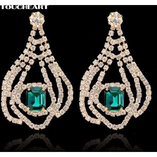 TOUCHEART Dropshipping Vintage Wedding Drop Earrings For Women Fashion Jewelry Elegant Gold Rhinestone Dangle Earring SER140200