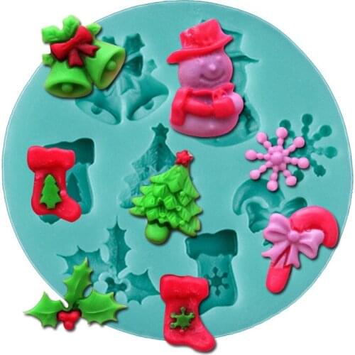 1PC New Christmas series modeling DIY handmade soap silicone mold chocolate chip cake egg tart mold JK 0876