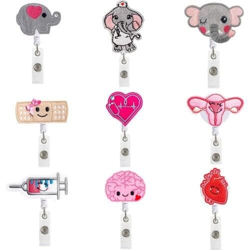 1 Pc Lovely Animal Love Heart Cartoon Shape Badge Reel Clip Fashion Durable Name Tag Holder For Student Nurse Doctor