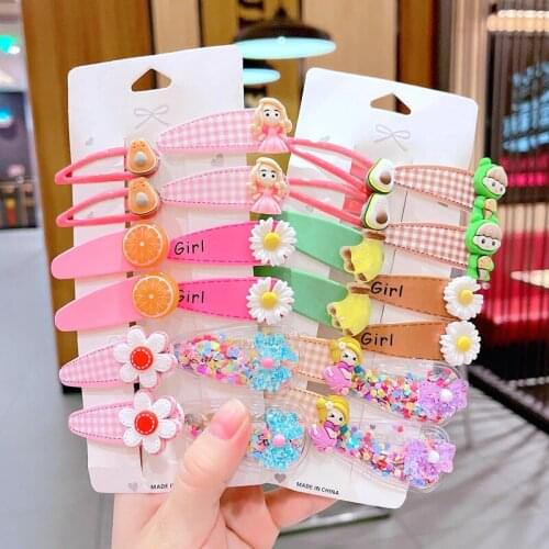 10PCS/Set New Girls Cute Cloth Cartoon Animal Hairpin Kids Sweet Hair Decorate Clips Barrettes Headband Fashion Hair Accessories