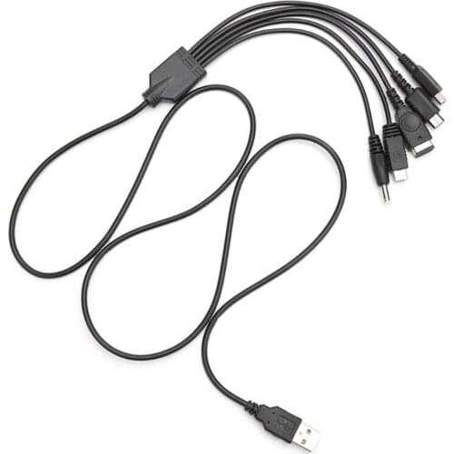 5 in 1 USB Charging Cable for New 3DS XL NDS Lite NDSI LL WII U Charger for GBA for PSP 1000/ 2000 Cable