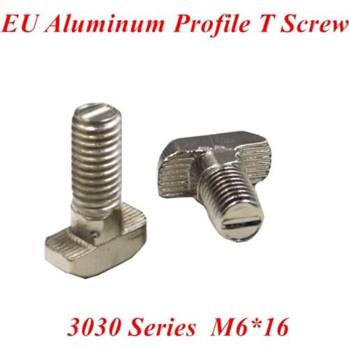 50pcs/lot M6*16 Hammer Head T Screws Bolt Aluminum Connector T Hammer Screws for 3030 Aluminum Profile CNC Nut DIY Parts