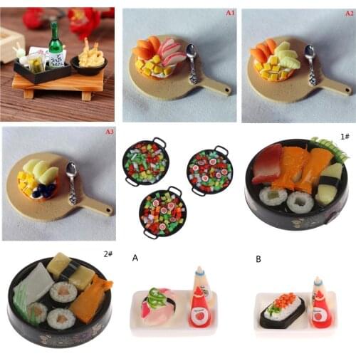 8Pcs/Set Dollhouse Japanese Sushi Fish Ball Bento Box Mini Food Play Accessories Pretend Play Toy