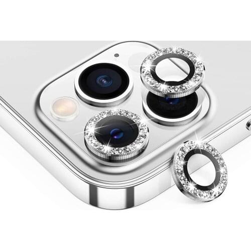 Diamond Camera Lens Protector For iPhone 12 Pro Max 12 Mini Camera Metal Ring Glass for iPhone 11 12pro max 12pro Protective Cap