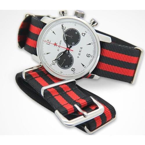 Genuine Redstar rainbow Color bar Air Force pilot chronograph pilot watch movement st1901ens classical Watch sapphire gooseneck