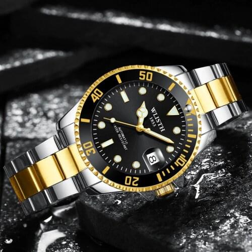 Top Brand Men Mechanical Watch Male Automatic Self-Wind Wrist Watches Fashion Magnifier Date Tourbillon Luxury Submariner Clock