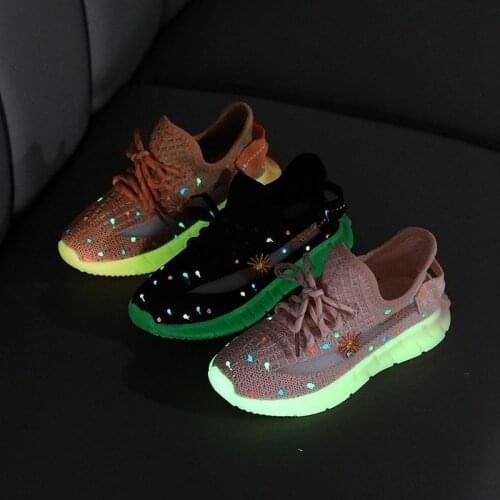 Children Flowers Shoes Girls Sneakers Boys Luminous Shoe Kids Mesh Sport Running Trainer Tennis Sneakers Toddler Casual Shoes