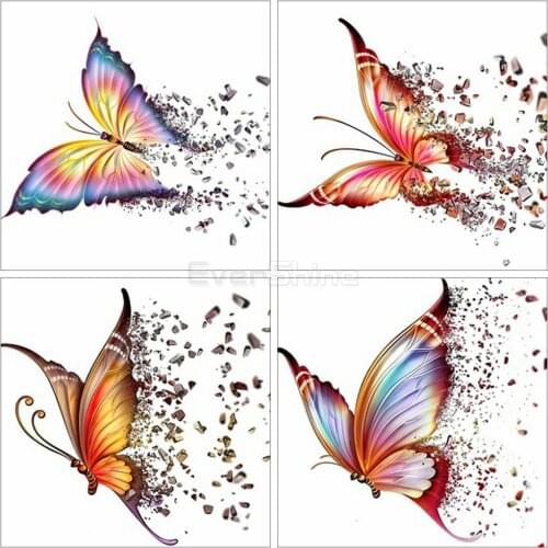 EverShine Diamond Painting Kits Full Square Butterfly Cross Stitch Diamond Art Embroidery Mosaic Bead Picture Kits Home Decor