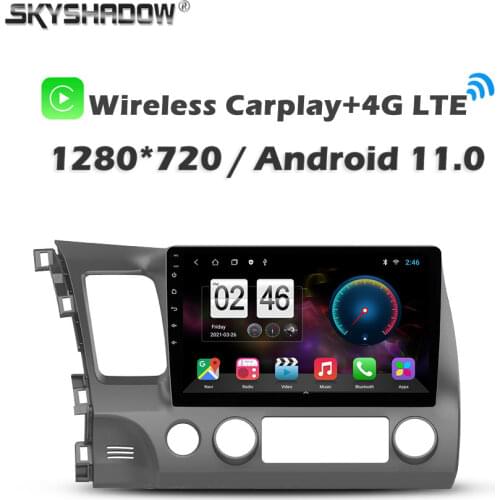 360 Panoramic Camera 6GB+128GB 8Core Android 10.0 Car DVD Player GPS Map WIFI Bluetooth 5.0 RDS Radio For Honda Civic 2005-2012