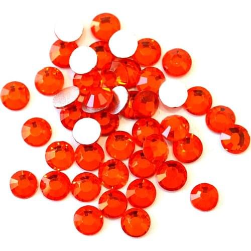 SS3-SS30 Hyacinth Orange Nail Art Rhinestones Glitters Strass Glass Rhinestones for Nails for 3D Nail Art Decorations H0043