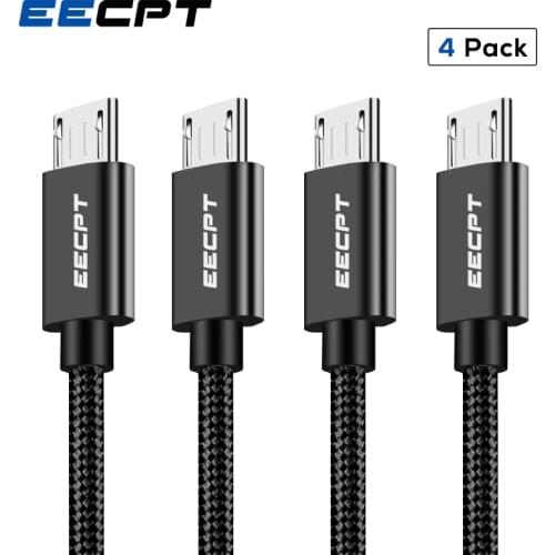 EECPT 4 Pack Micro USB Cable Fast Charging Wire Data Cord Microusb Phone Charger Cable for Samsung Xiaomi Redmi 4 Note 5 Android