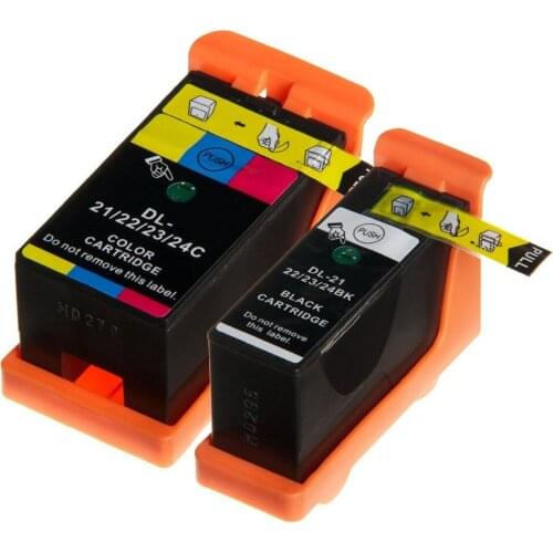 Full Ink 2 PCS Ink Cartridge for DELL-21 22 23 24 Printer for Dell V313 V313W V515W P513W P713W V715W With Chip