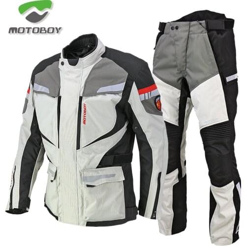 MOTOBOY Stylish Mens Motorcycle Jacket Detachable CE Protection Armor & Waterproof Cotton Liner/ Motocross Racing Accessories