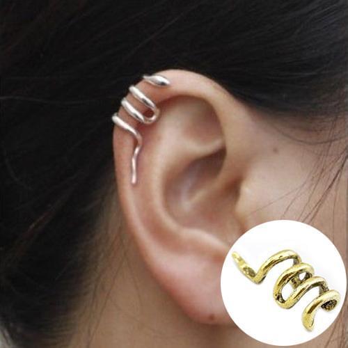 Hot Women Fashion Unique Mini Snake Shape Cuff Wrap Ear Clip Punk Earring Jewelry