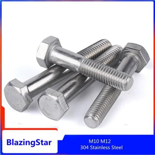 M10 M12 304 Stainless Steel Medium Tooth Lengthened DIN931 Hexagon Head Tapping Screw Half Thread Hexagon Head Bolt