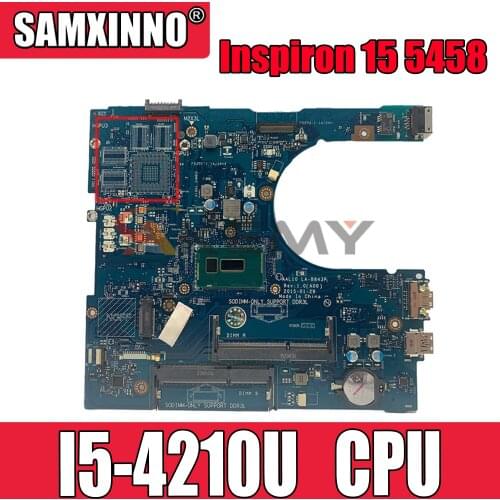 Original Laptop motherboard For For DELL Inspiron 15 5458 5558 5758 Core I5-4210U HDMI Mainboard CN-00HJC9 00HJC9 AAL10 LA-B843P