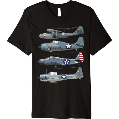Midway Plane Spotting American WW2 Planes Premium Men T-Shirt Short Casual 100% COTTON O-Neck Men Clothing