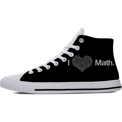 Mathematical Equation Formula Math Funny Popular Casual Cloth Shoes High Top Lightweight Breathable 3D Print Men women Sneakers