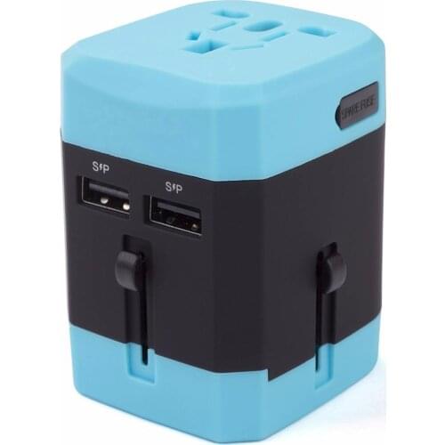 LYBALL Dual USB Charging Ports Wall Charger For Apple iPhone Worldwide Universal Compact Travel Charging Hub with Foldable Power Adapter for Samsung Huawei MI Smartphones US UK AU EU CN HK JP KR