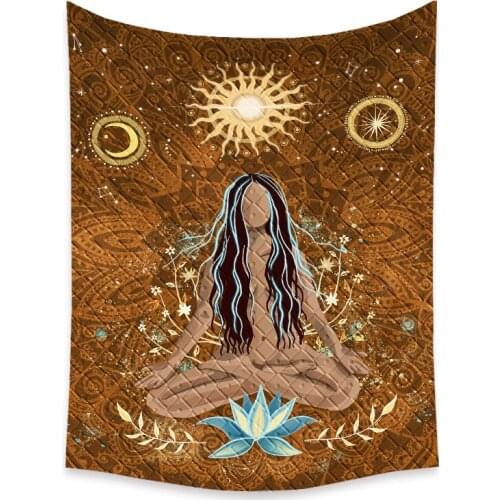 Mandala meditation wall tapestry sun moon fabric wall hanging lotus bedroom decoration carpet