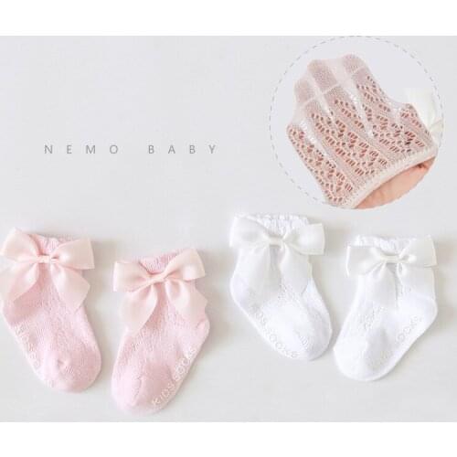 2 Pairs/lot Baby Socks Cotton Princess Baby Girls Non-slip Sock 0-3Y Summer Unisex Newborn Infant Kids Socken