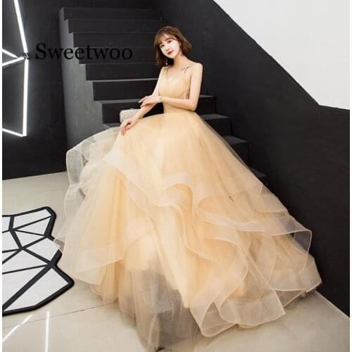 New sexy elegant dreamy perspective backless dress V-neck ruffles tiered show night party dress