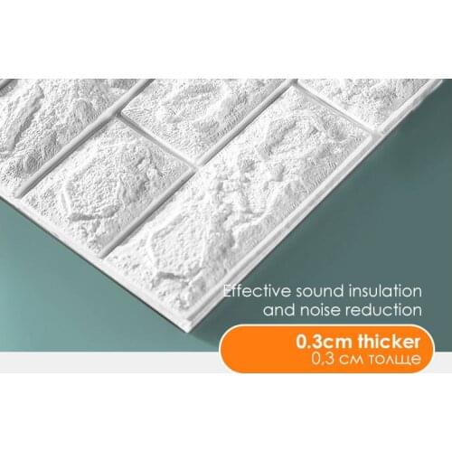 12PCS 77*70cm 3D Brick Self Adhesive Foam Wallpaper Wall Panel Living Room Brick Stickers Bedroom Kids Brick Papers Home Decor