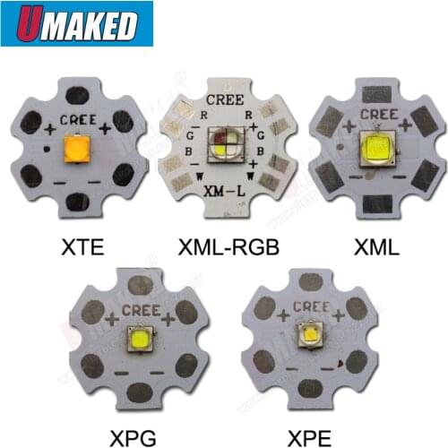 3W 5W 10W CREE XML XPE XPG XTE LED Warm whtie, WHITE RGB High Power LED chip on 20mm PCB