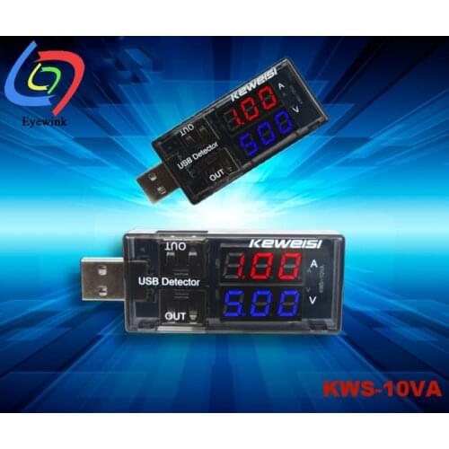 USB Current Voltage Charging Detector Mobile Power Current and Voltmeter Ammeter Voltage USB Charger Tester Double Row Shows