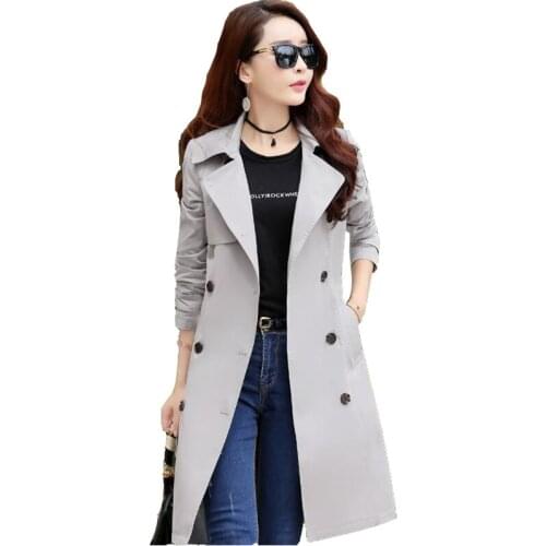 High-quality windbreaker coat female medium long section spring autumn new Slim large size high-end jacket womens clothing