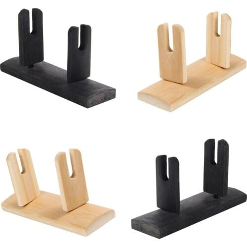 4 Pieces Vintage Wood Hand Fan Stand Display Holder Base For Chinese Decor