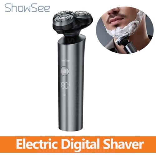 Showsee LED Digital Display Electric Shaver 3D Floating Rechargeable Wet Dry Men Waterproof Razor Portable Beard Trimmer