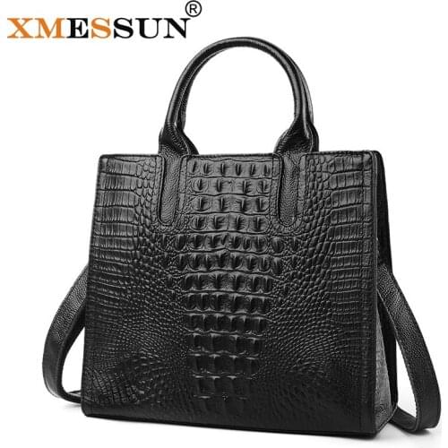 XMESSUN 100% Genuine Leather Handbag Crocodile Pattern Shoulder Messenger Bag 2021 Women Alligator Animal Printing Crossbody H83