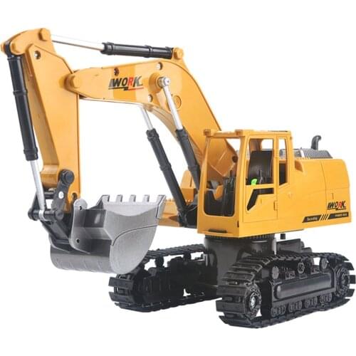 1:24 8 Channel RC Truck Excavator Alloy Backhoes Bulldozer Remote Control Digger Engineering Vehicle Model Electronic Kids Toy