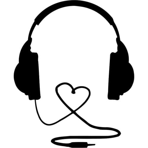 12.9cm*15.8cm Headphones Music Decor Vinyl Car Sticker Black/Silver S3-6000