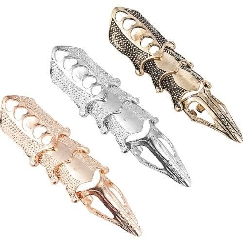 2020 Punk Gothic Rock Scroll Joint Armor Knuckle Metal Full Finger Ring Gold Cospaly DIY Ring Halloween Christmas Decoration
