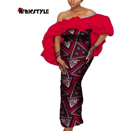 2021 African Traditional Clothing Long Dress Africa Dress African Sleeveless Dress African Print Dresses for Women WY9019