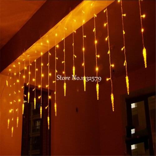8m 192 Led String Fairy Lights 48 Icicle Led Curtain Lights Chirstmas New Year Party Wedding Luminaria Decoration Garland